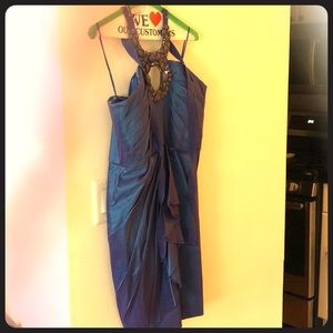 Badgley Mischka Cocktail Dress w/ Halter Necklace